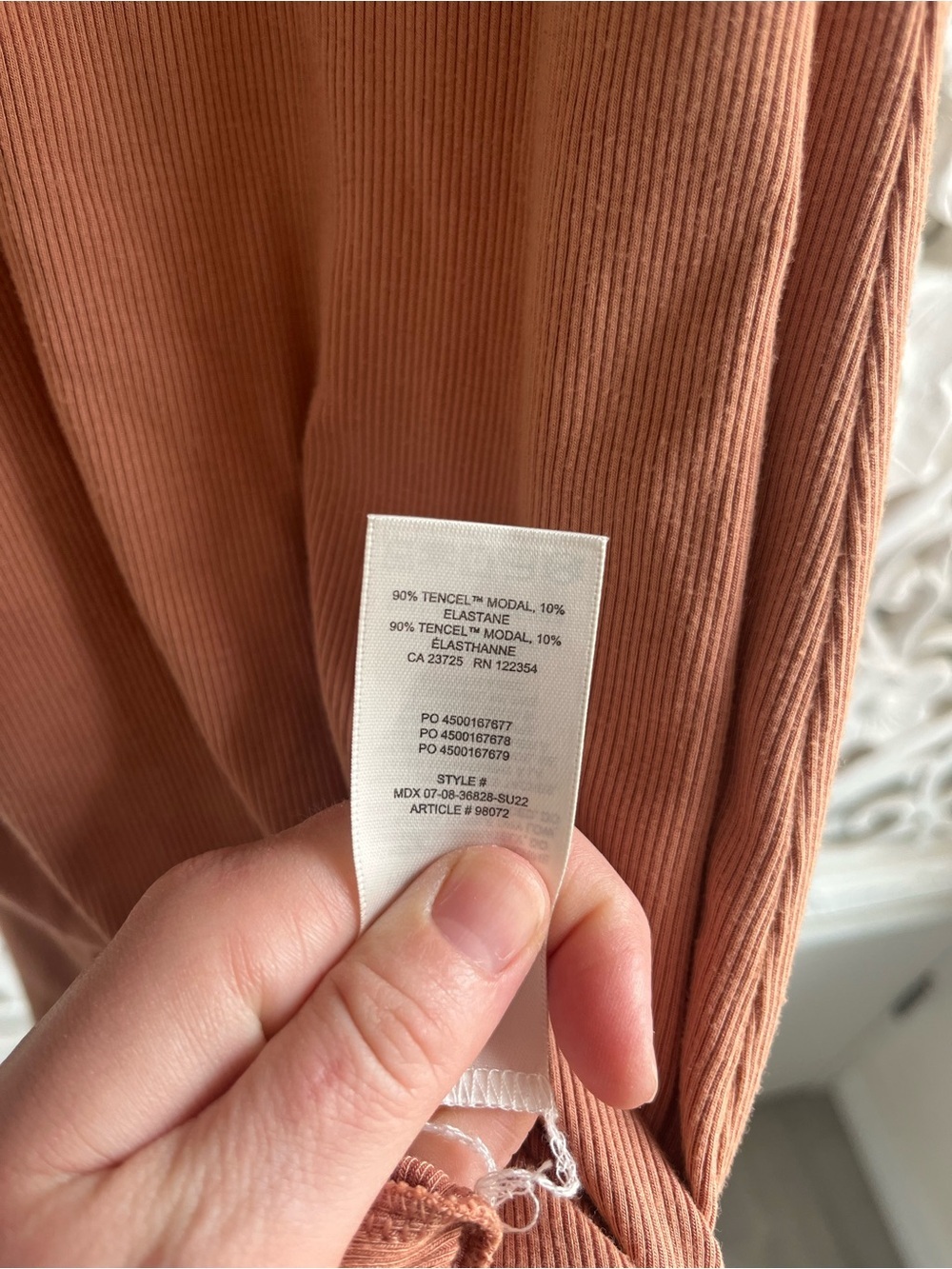 Aritzia Wilfred Free Ribbed Tank Dress Size Medium Dusty Rose TENCEL Modal - Picture 4 of 4